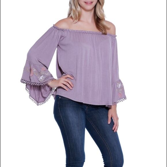 Taylor & Sage XS Light Purple Off Shoulder Top - Picture 5 of 11